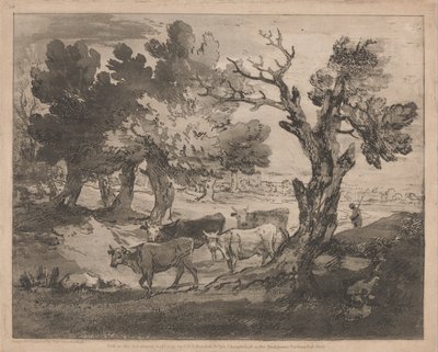 Waldlandschaft mit Hirten und Kühen von Thomas Gainsborough